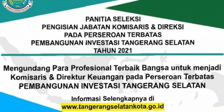 Ini 10 Nama yang Lolos Seleksi Administrasi Komisaris dan Direksi BUMD Tangsel