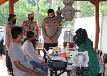 Kapolsek Neglasari Dampingi Tim Asistensi Polrestro Tangerang Kota Tinjau Posko Swab Antigen