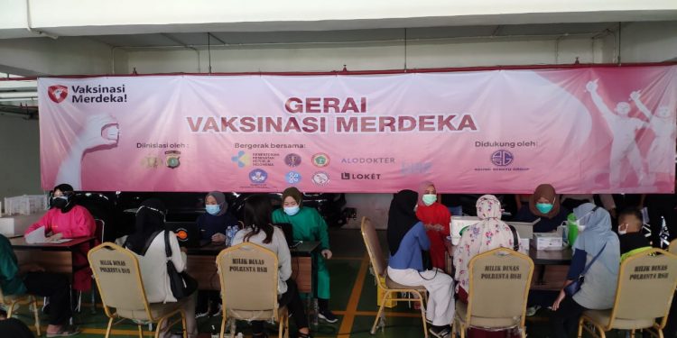 Vaksinasi Merdeka, Kapolresta Bandara Soetta : Hari ini 320 Orang Divaksin