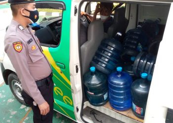 Samapta Polresta Bandara Soetta Gelar Pengamanan di Gerai Vaksinasi