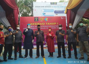 Ratusan WBP Lapas Narkotika Gunung Sindur Antusias Ikuti Vaksinasi Covid-19