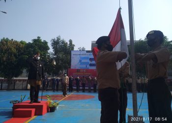 HUT RI ke -76, Pramuka WBP Lapas Narkotika Gunung Sindur Upacara Bendera