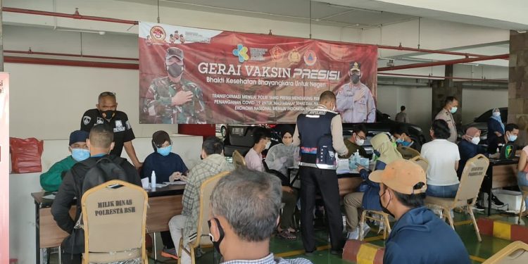 Vaksinasi Presisi, Kapolresta Bandara Soetta : 15. 154 Orang Telah Divaksin