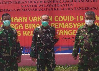 Vaksinasi di Lapas Kelas IIA Tangerang Dijaga Ketat Koramil Tangerang