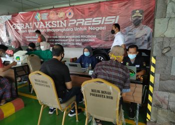 Gerai Vaksin Presisi Polresta Bandara Soetta Vaksin Puluhan Orang