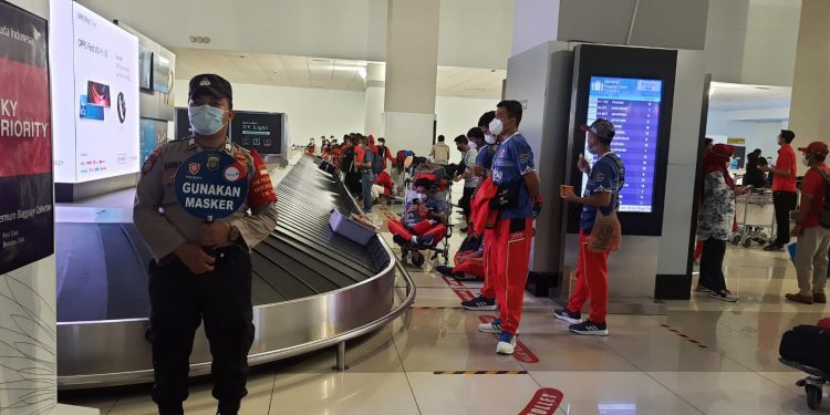 Kedatangan Kontingen DKI Jakarta di Bandara Soetta dapat Pengamanan Ketat