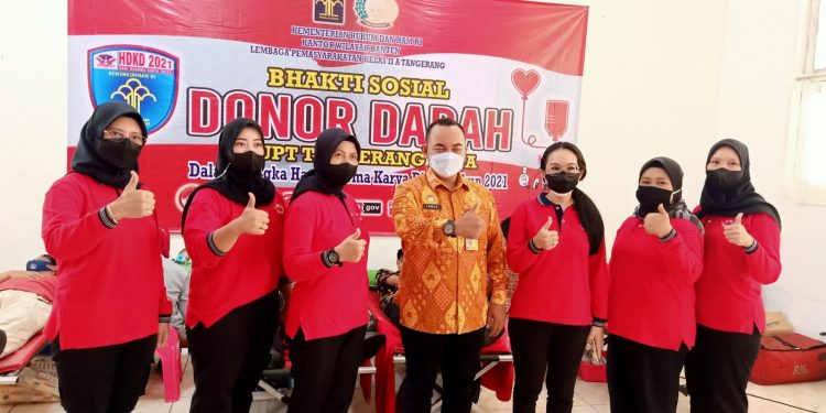 Peringati HDKD 2021, Lapas Kelas IIA Tangerang Gelar Donor Darah