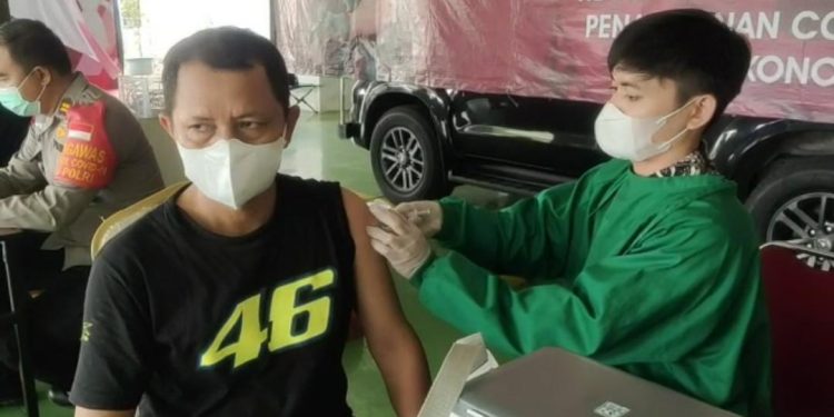 75 Orang Vaksin di Gerai Vaksinasi Presisi Polresta Bandara Soetta