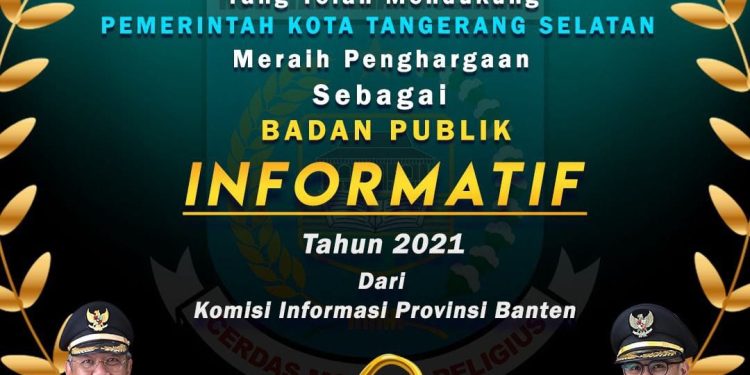 Untuk Ketiga Kali, Tangsel Raih Penghargaan Keterbukaan Informasi