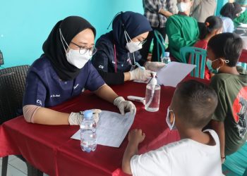 147 Orang di Yayasan Yatim Piatu, Divaksin Polresta Bandara Soetta