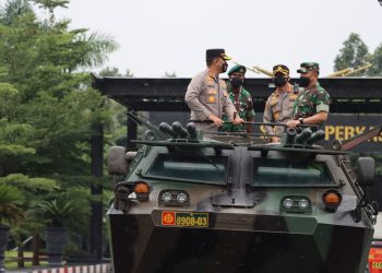 Sinergitas TNI-Polri, Kapolresta Bandara Soetta Silaturahmi ke Yonif 203/Arya Kemuning