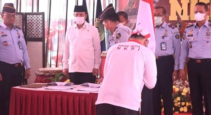 Jelang HUT RI ke-77, 40 Napiter di Lapas Narkotika Gunung Sindur Ikrar NKRI