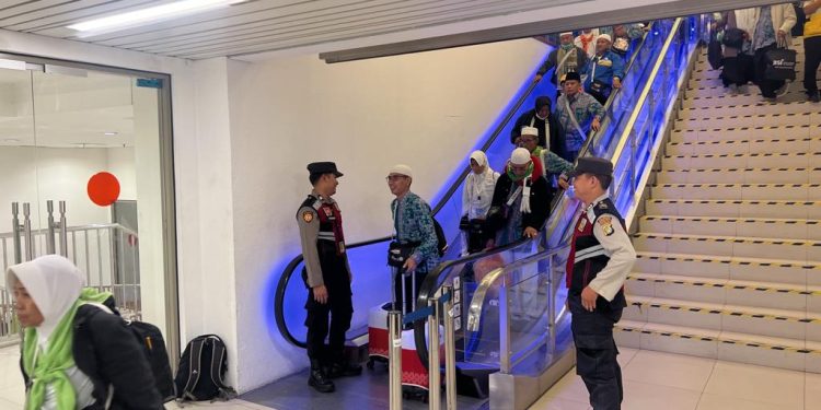 Polresta Bandara Soetta Gelar Pengamanan Kedatangan Haji Indonesia