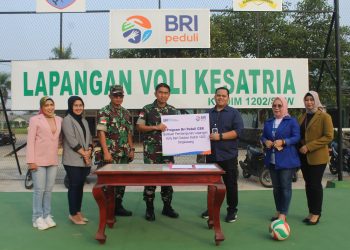 Bank BRI Singkawang Salurkan bantuan TJSL BRI Peduli Berupa Sarana Lapangan Volly ke Kodim Singkawang