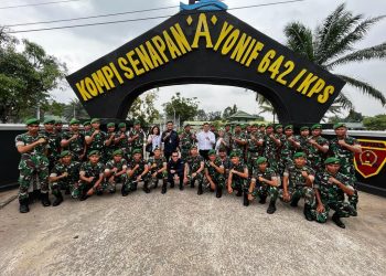 BRI Cabang Melawi Sosialisasikan Pinjaman Tanpa Agunan ke Anggota TNI Kompi Senapan Yonif 642/KPS