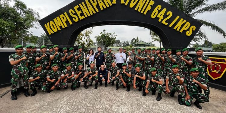 BRI Cabang Melawi Sosialisasikan Pinjaman Tanpa Agunan ke Anggota TNI Kompi Senapan Yonif 642/KPS