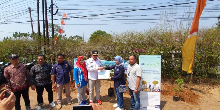 BRI Kanca Pamulang Unit Prumpung Adakan Program BRI Menanam di Desa Curug, Gunung Sindur