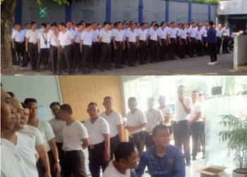 ACARA PEMBINAAN DAN PEMERIKSAAN TENSI SATPAM PKSS JAKARTA 3 DI KANTOR CABANG KEBON JERUK