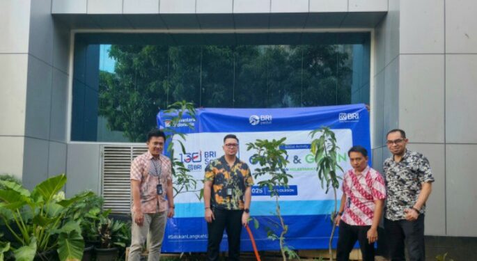 BRI BO Cilegon Tunjukkan Kepedulian Lingkungan,Manajemen dan Insan BRILian Lakukan Aksi Penanaman Pohon